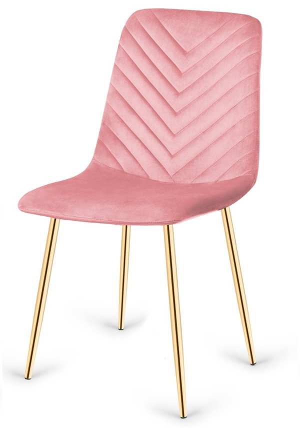 Krzeso tapicerowane TRIO VELVET PINK GOLD